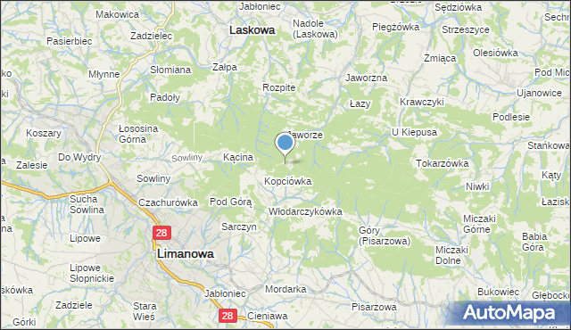 mapa Szałas Mały, Szałas Mały na mapie Targeo